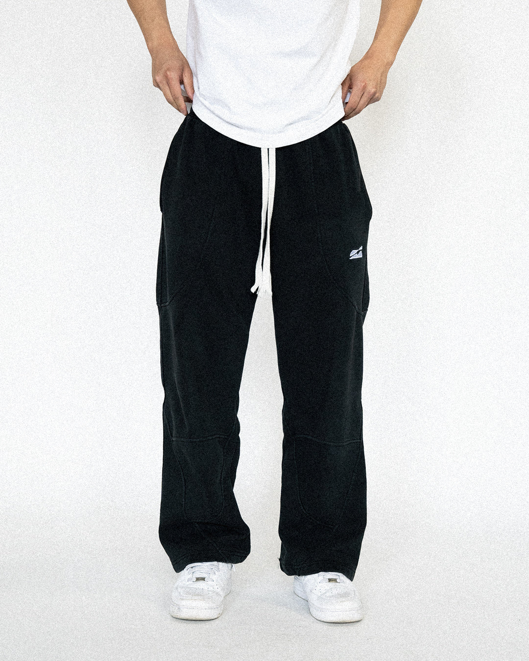 black wide leg sweatpants