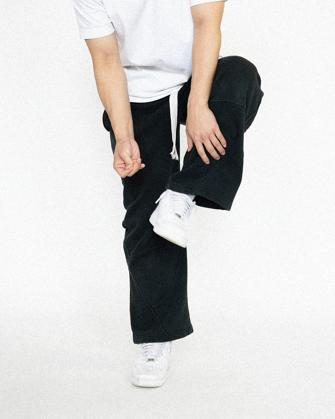 black wide leg sweatpants