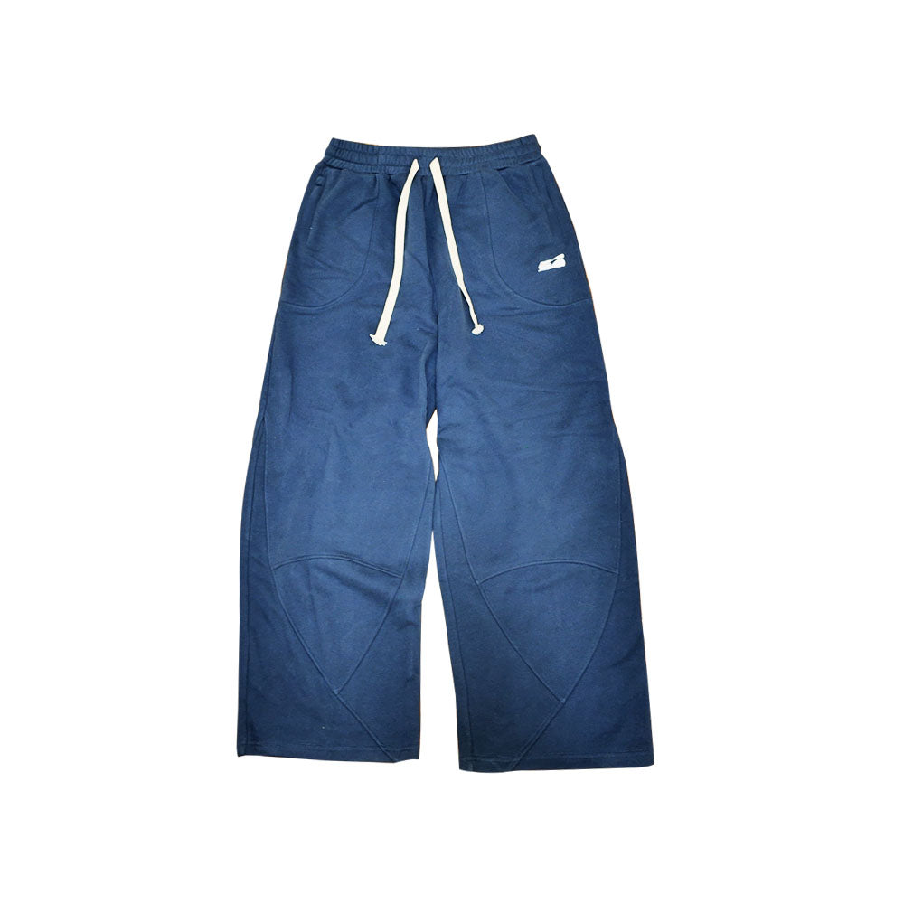 blue wide leg sweatpants