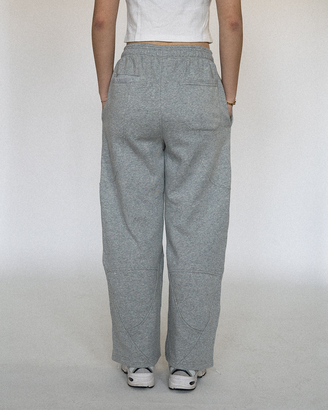 grey wide leg sweatpants