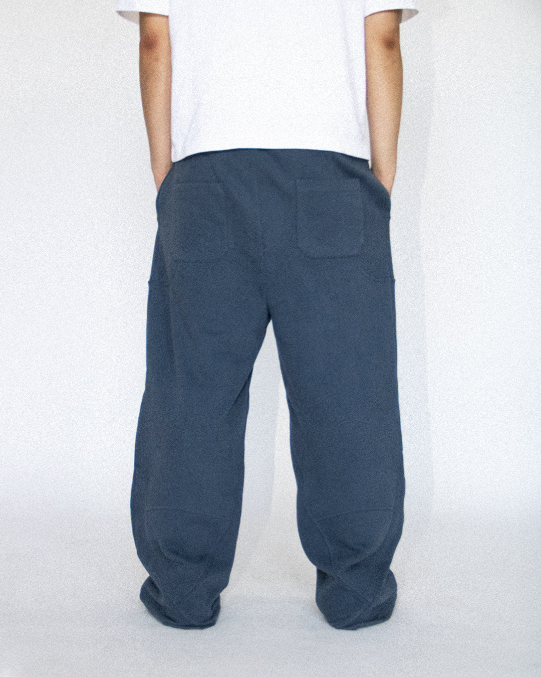 blue wide leg sweatpants