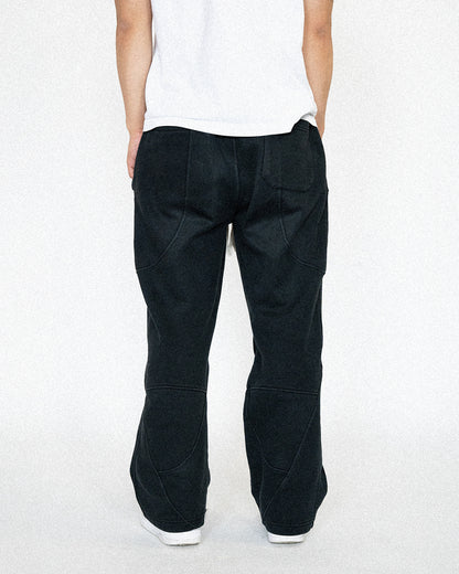 black wide leg sweatpants