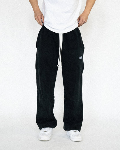 black wide leg sweatpants