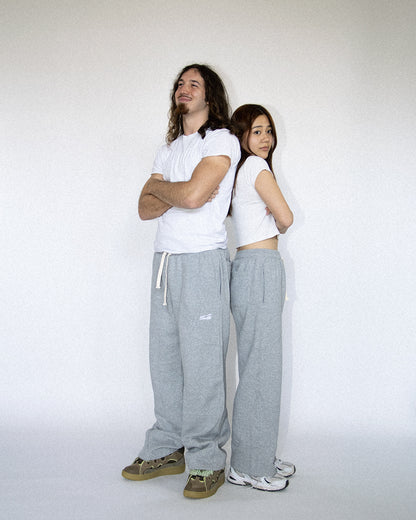 grey wide leg sweatpants