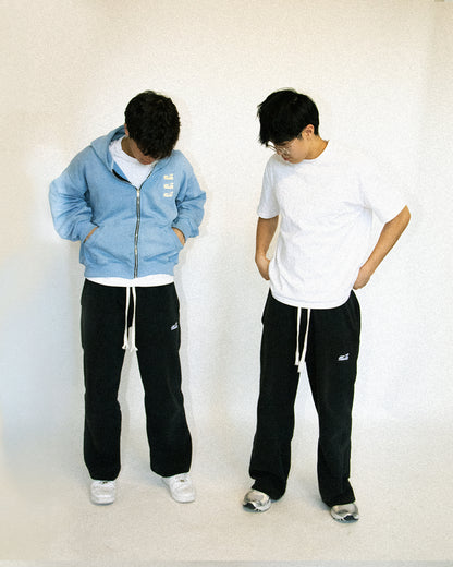 black wide leg sweatpants